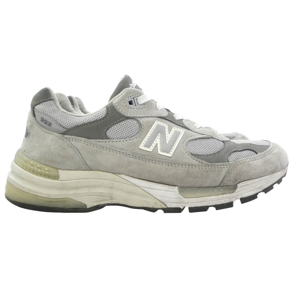 NEW BALANCE ニューバランス M992GR 992 Gray グレー スエード スニーカー グレー系 27.5cm【中古】