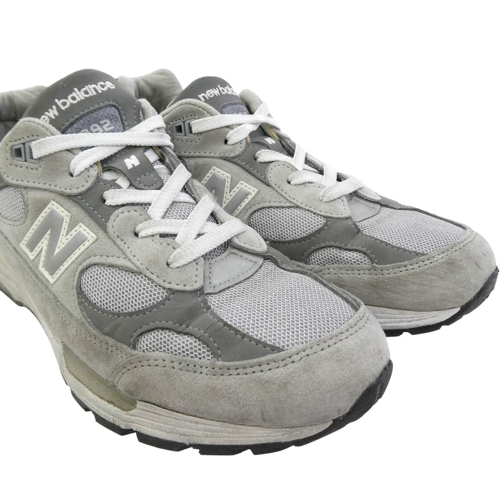 NEW BALANCE ニューバランス M992GR 992 Gray グレー スエード スニーカー グレー系 27.5cm【中古】