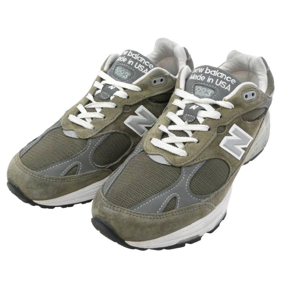 NEW BALANCE ニューバランス MR993MG 993 Military Green ミリタリーグリーン スエード スニーカー ダークブラウン系 27.5cm【中古】