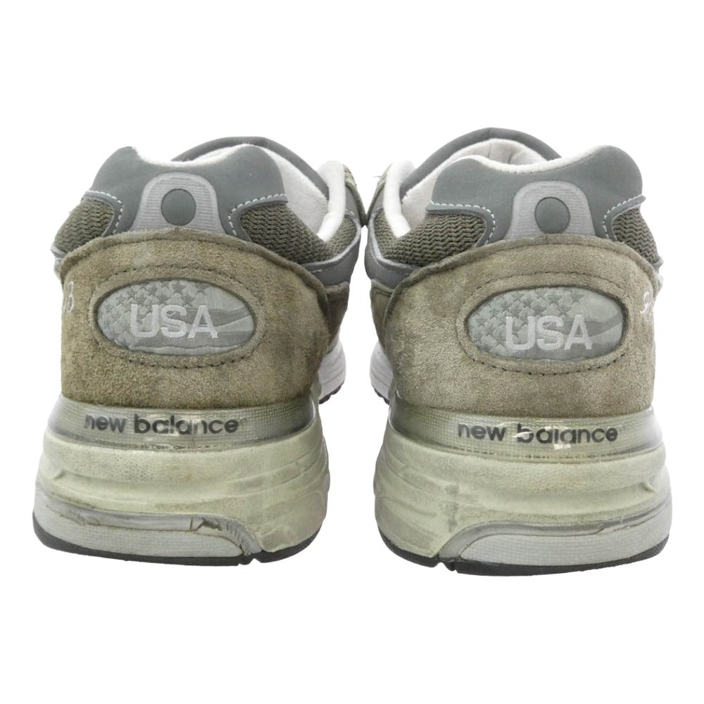 NEW BALANCE ニューバランス MR993MG 993 Military Green ミリタリーグリーン スエード スニーカー ダークブラウン系 27.5cm【中古】