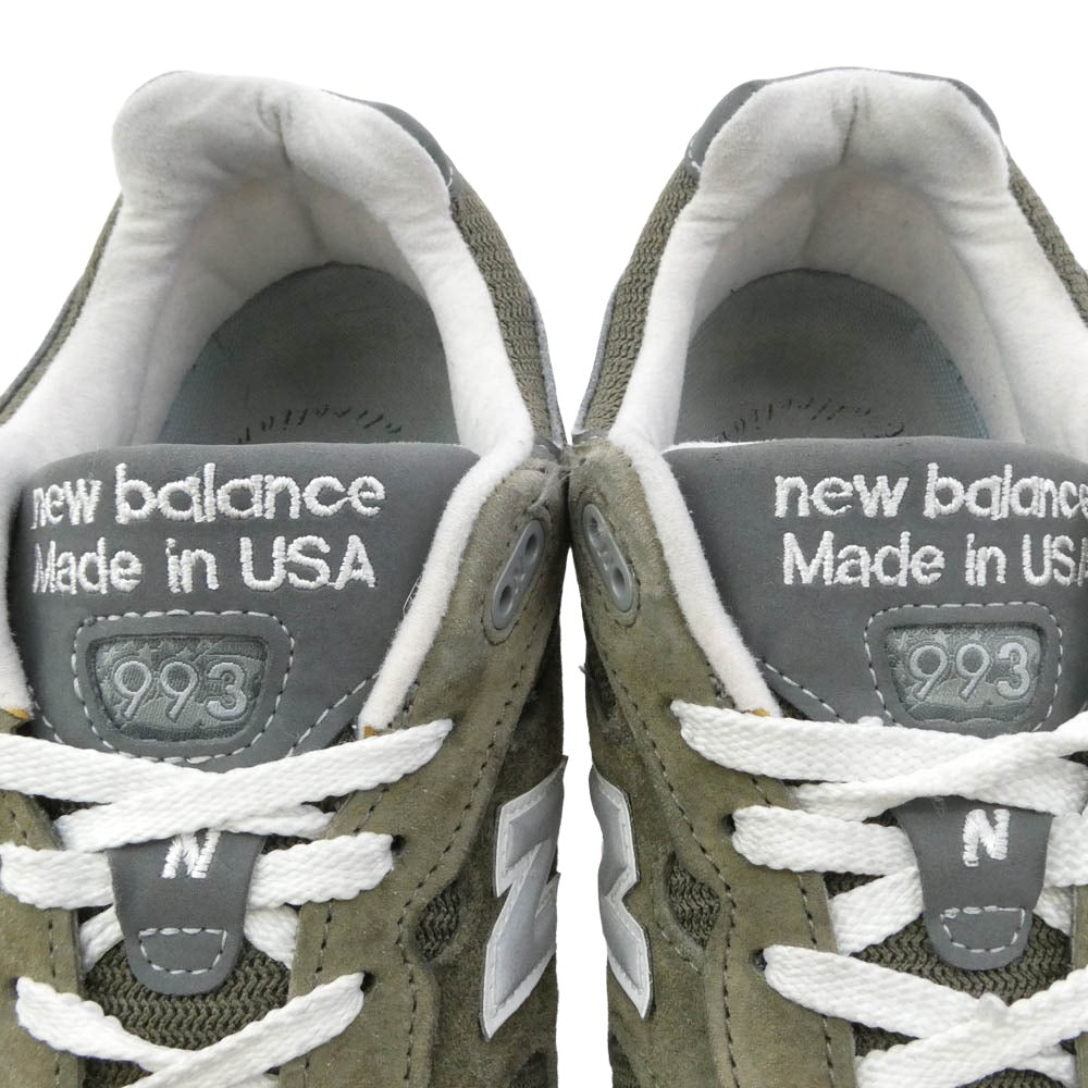 NEW BALANCE ニューバランス MR993MG 993 Military Green ミリタリーグリーン スエード スニーカー ダークブラウン系 27.5cm【中古】