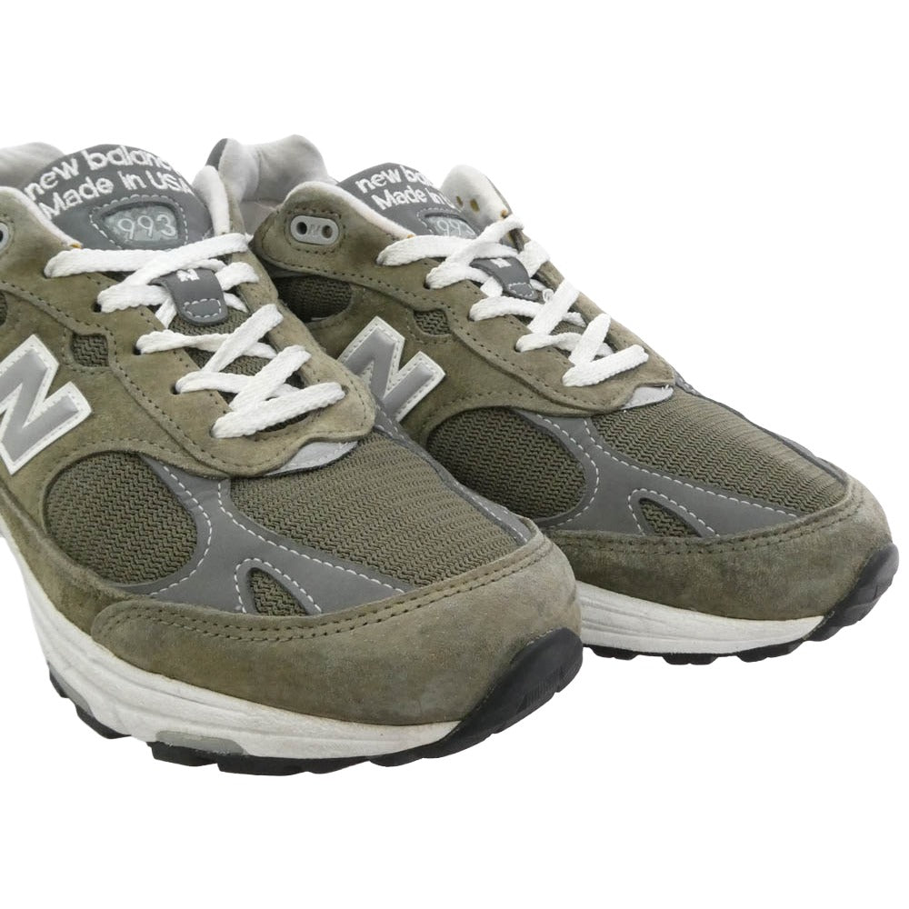 NEW BALANCE ニューバランス MR993MG 993 Military Green ミリタリーグリーン スエード スニーカー ダークブラウン系 27.5cm【中古】