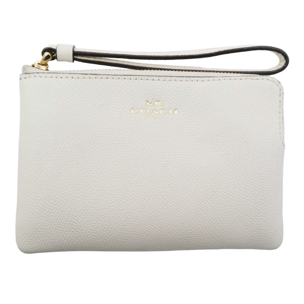 COACH コーチ F58032 リストレット レザー ポーチ コインケース オフホワイト系【中古】