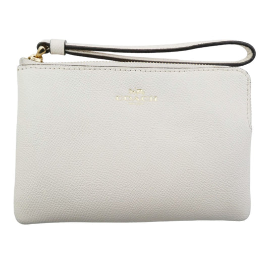 COACH コーチ F58032 リストレット レザー ポーチ コインケース オフホワイト系【中古】