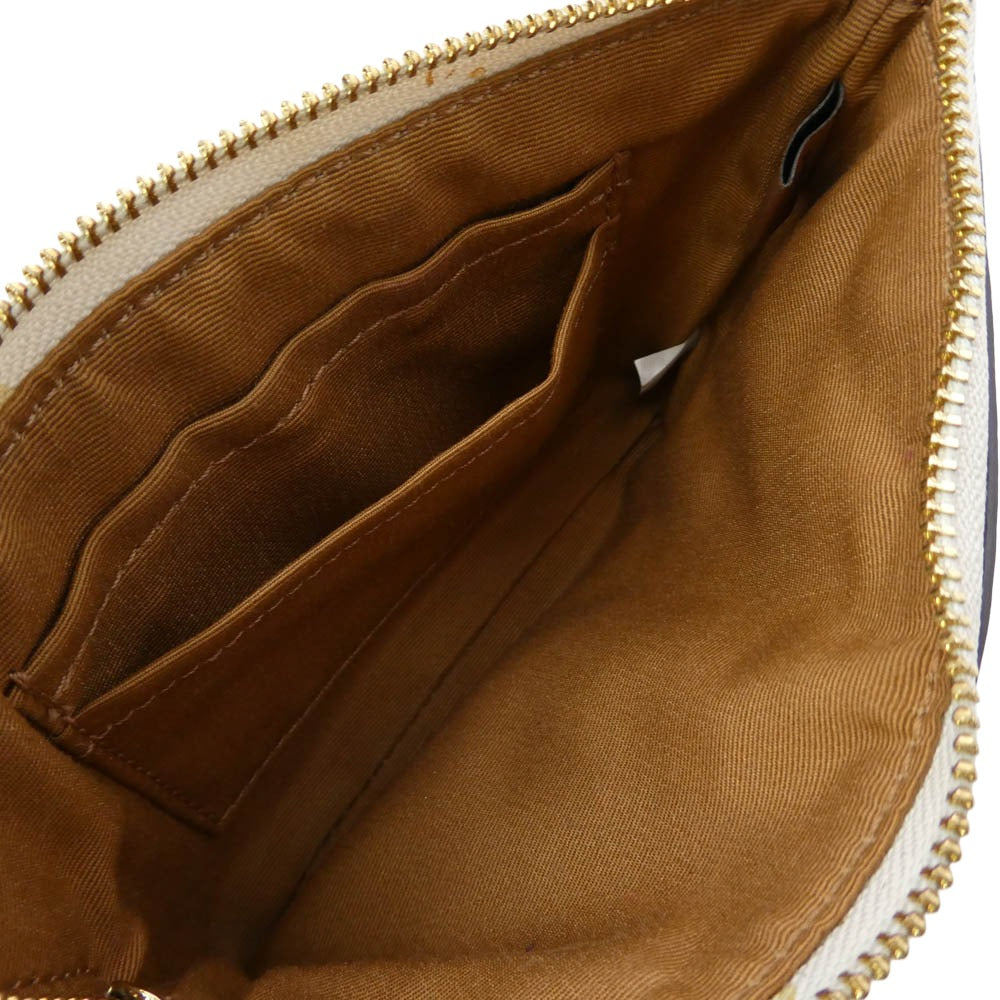 COACH コーチ F58032 リストレット レザー ポーチ コインケース オフホワイト系【中古】