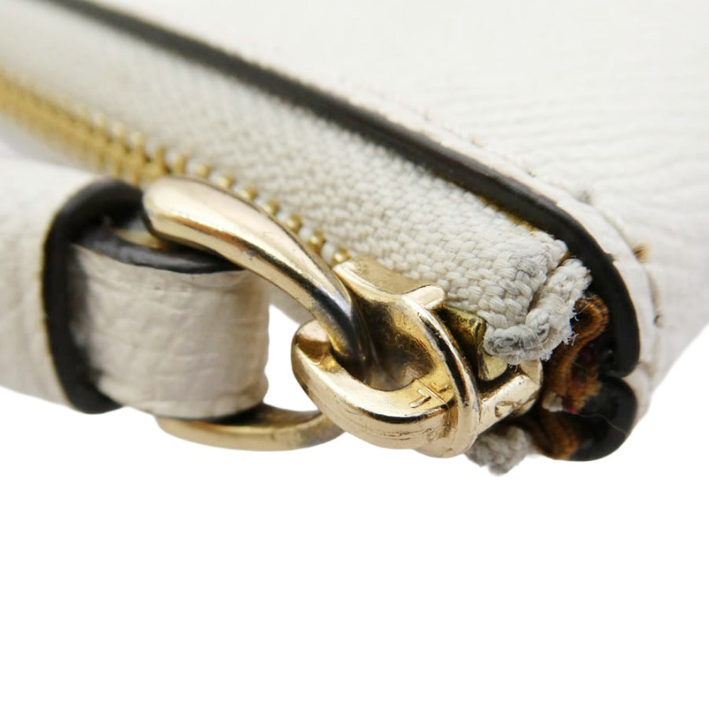 COACH コーチ F58032 リストレット レザー ポーチ コインケース オフホワイト系【中古】