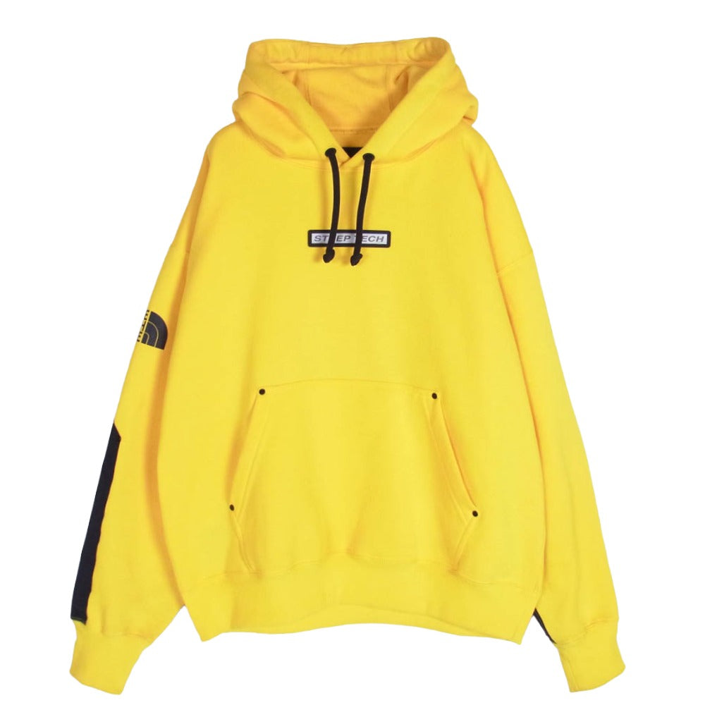 THE NORTH FACE ノースフェイス NT62001 EXPEDITION STEEP TECH LOGO HOODIE スティープテック フロント ラバーパッチ バック ロゴ プリント フーディー パーカー イエロー系 M【中古】