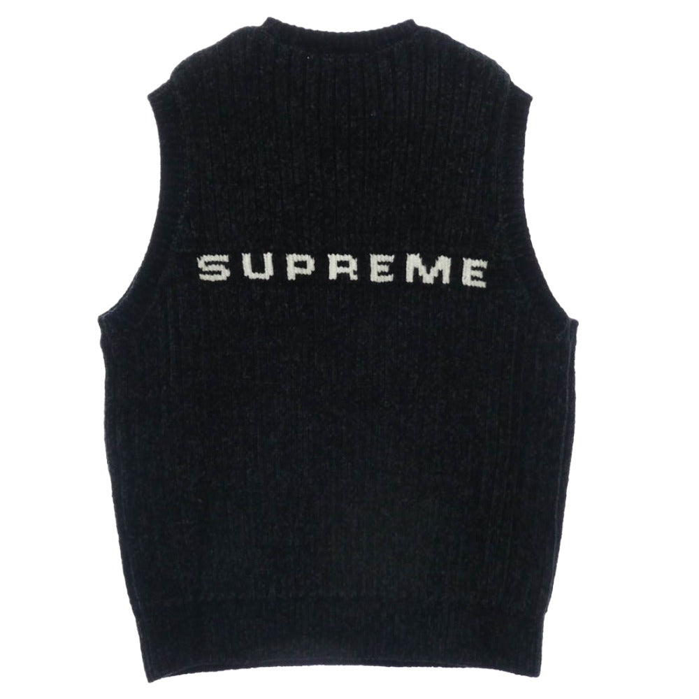 シュプリーム Supreme シェニールロゴ ニット セーター 黒 21AW S