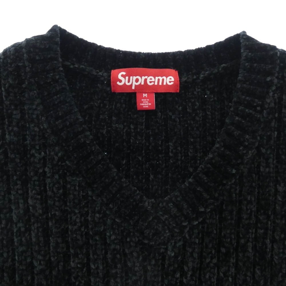 Supreme シュプリーム 24AW Chenille Sweater Vest シェニール セーター ニット ベスト ブラック系 M【美品】【中古】
