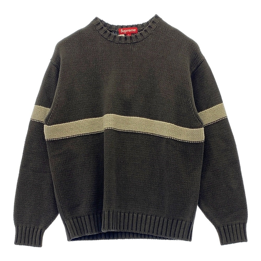 Supreme シュプリーム 25SS Tonal Appliqu? Sweater トーナルアップリケ セーター ニット カーキ系 M【中古】