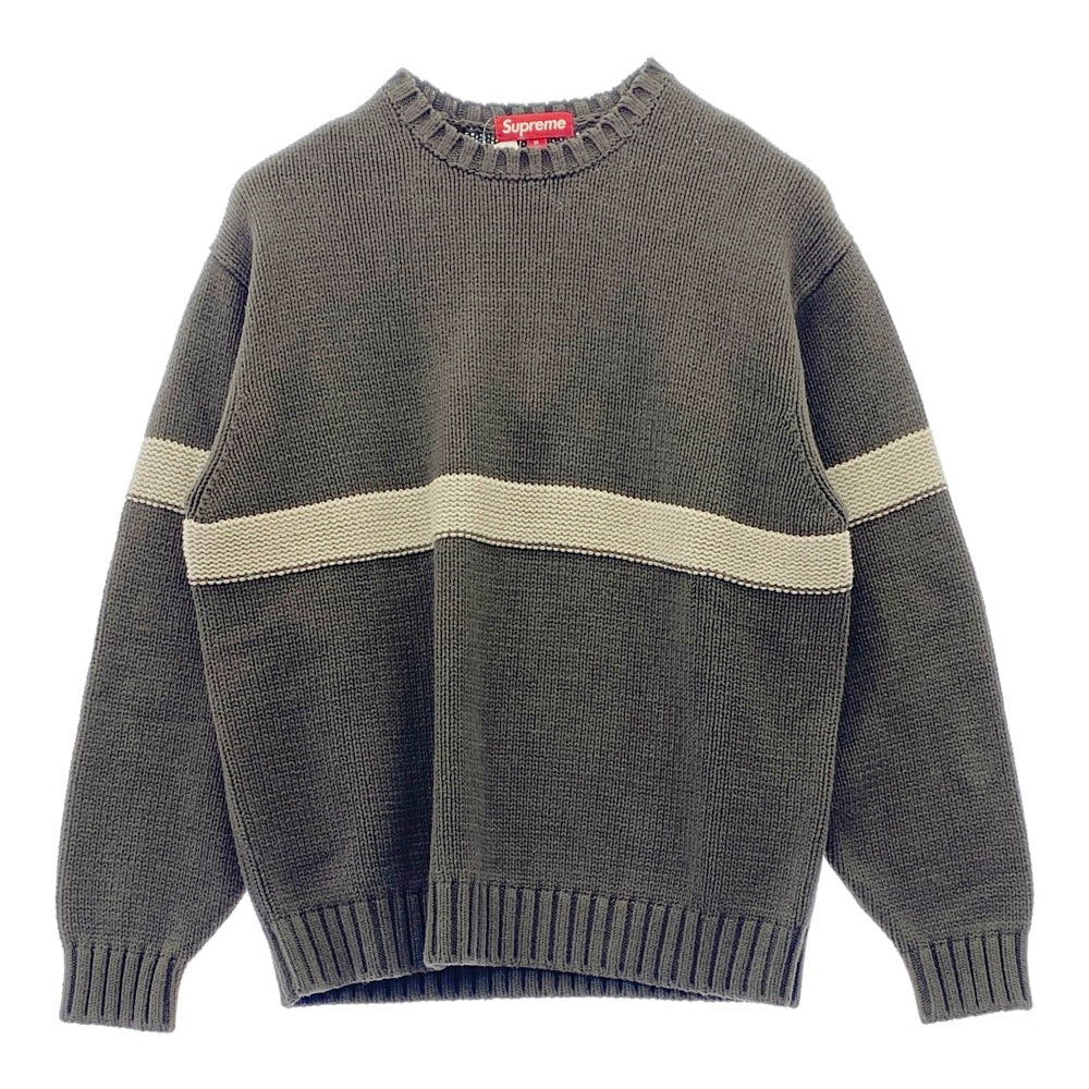 Supreme シュプリーム 25SS Tonal Appliqu? Sweater トーナルアップリケ セーター ニット カーキ系 M【中古】