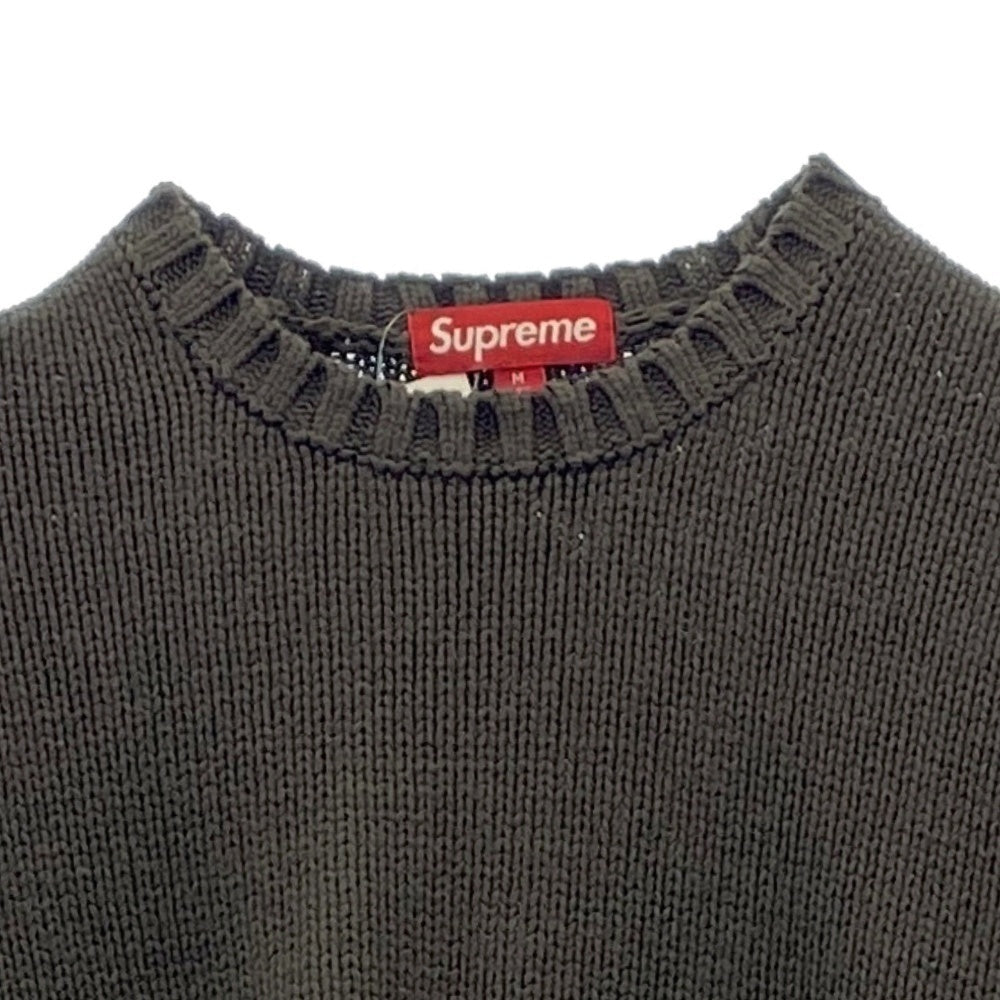 Supreme シュプリーム 25SS Tonal Appliqu? Sweater トーナルアップリケ セーター ニット カーキ系 M【中古】