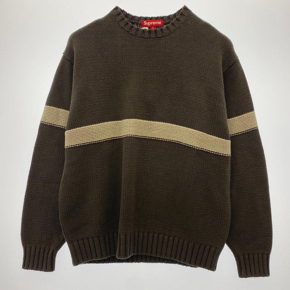 Supreme シュプリーム 25SS Tonal Appliqu? Sweater トーナルアップリケ セーター ニット カーキ系 M【中古】