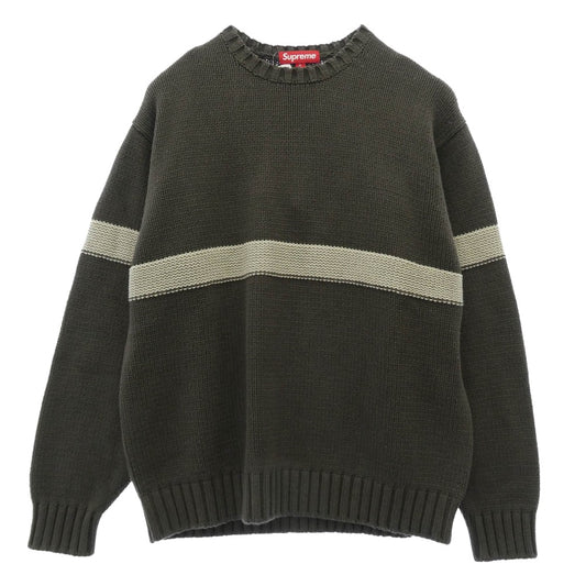 Supreme シュプリーム 25SS Tonal Appliqu? Sweater トーナルアップリケ セーター ニット カーキ系 M【中古】