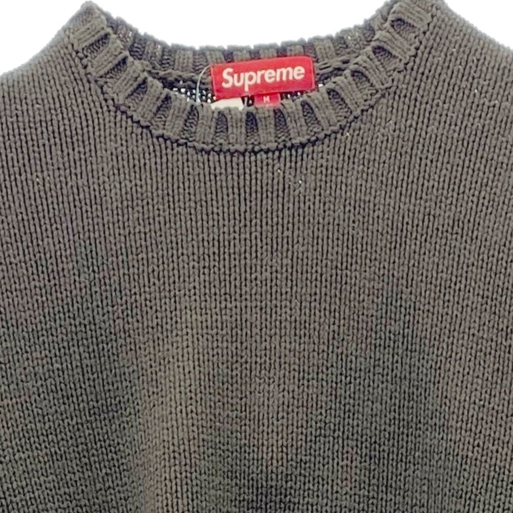 Supreme シュプリーム 25SS Tonal Appliqu? Sweater トーナルアップリケ セーター ニット カーキ系 M【中古】