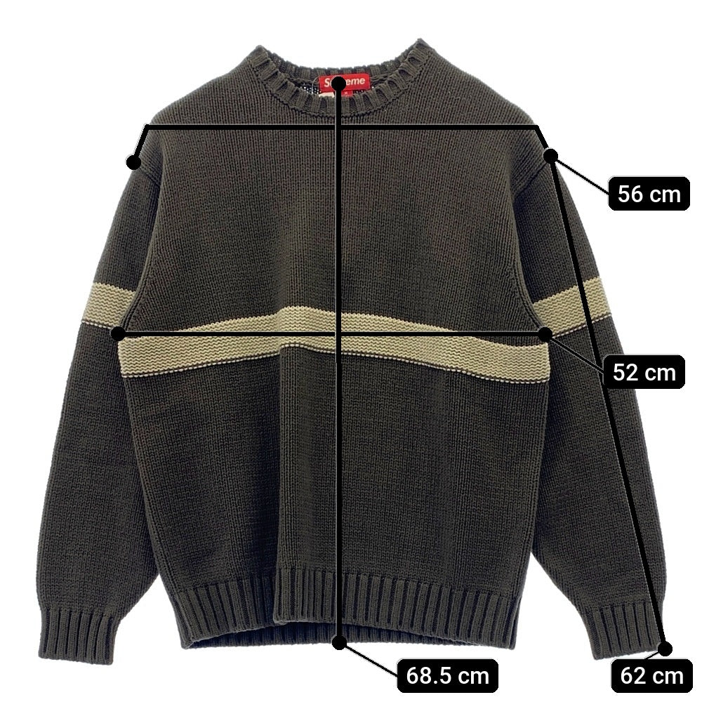 Supreme シュプリーム 25SS Tonal Appliqu? Sweater トーナルアップリケ セーター ニット カーキ系 M【中古】