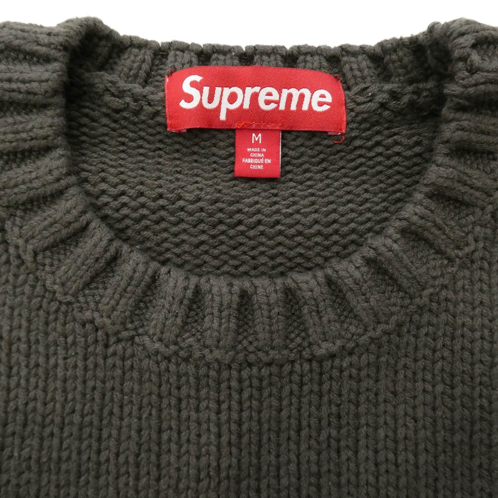 Supreme シュプリーム 25SS Tonal Appliqu? Sweater トーナルアップリケ セーター ニット カーキ系 M【中古】