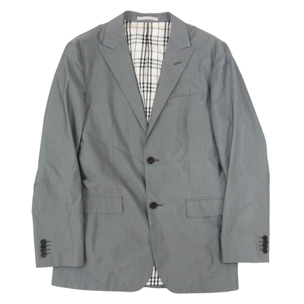 BURBERRY BLACK LABEL バーバリーブラックレーベル BME65-702-07 裏地ノバチェック ピークトラベル 2B テーラードジャケット グレー系 L【中古】