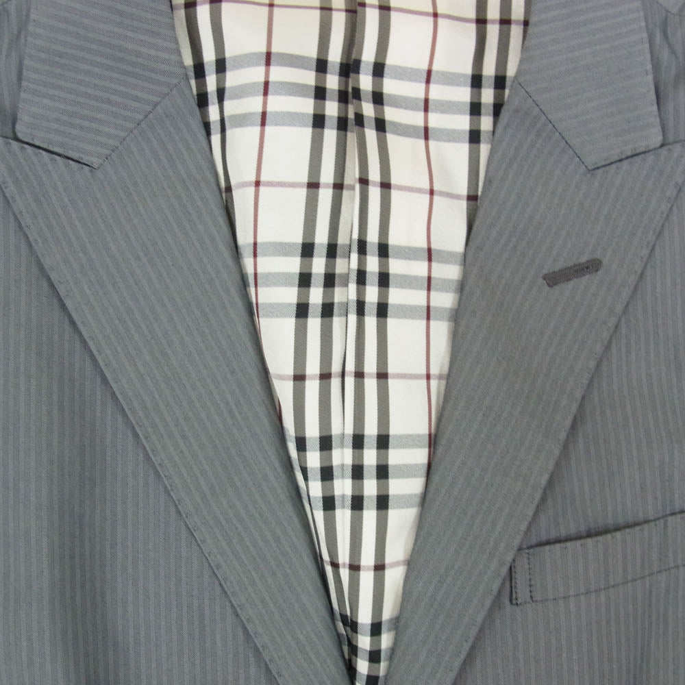 BURBERRY BLACK LABEL バーバリーブラックレーベル BME65-702-07 裏地ノバチェック ピークトラベル 2B テーラードジャケット グレー系 L【中古】