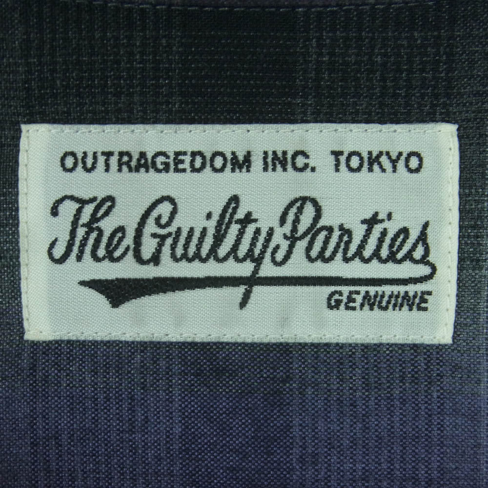 WACKO MARIA ワコマリア 23AW 23FW-WMS-OC02 OMBRE CHECK OPEN COLLAR SHIRT L/S TYPE 2 PURPLE オンブレチェック 長袖 オープンカラー シャツ パープル系 グレー系 M【中古】