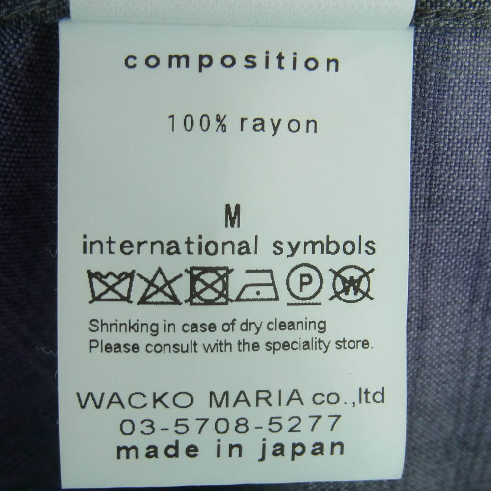 WACKO MARIA ワコマリア 23AW 23FW-WMS-OC02 OMBRE CHECK OPEN COLLAR SHIRT L/S TYPE 2 PURPLE オンブレチェック 長袖 オープンカラー シャツ パープル系 グレー系 M【中古】