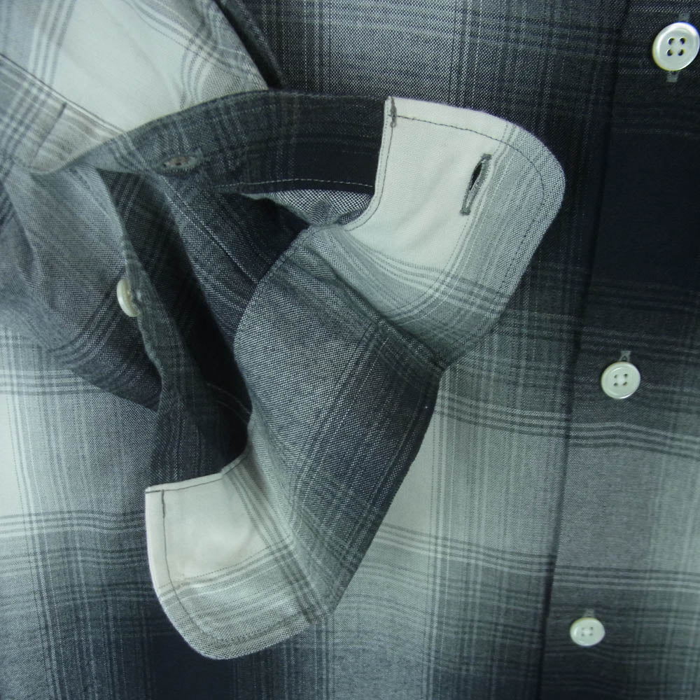 WACKO MARIA ワコマリア 23AW 23FWE-WMS-OC01 OMBRE CHECK OPEN COLLAR SHIRT L/S オンブレチェック 長袖 オープンカラー シャツ ホワイト系 グレー系 M【美品】【中古】