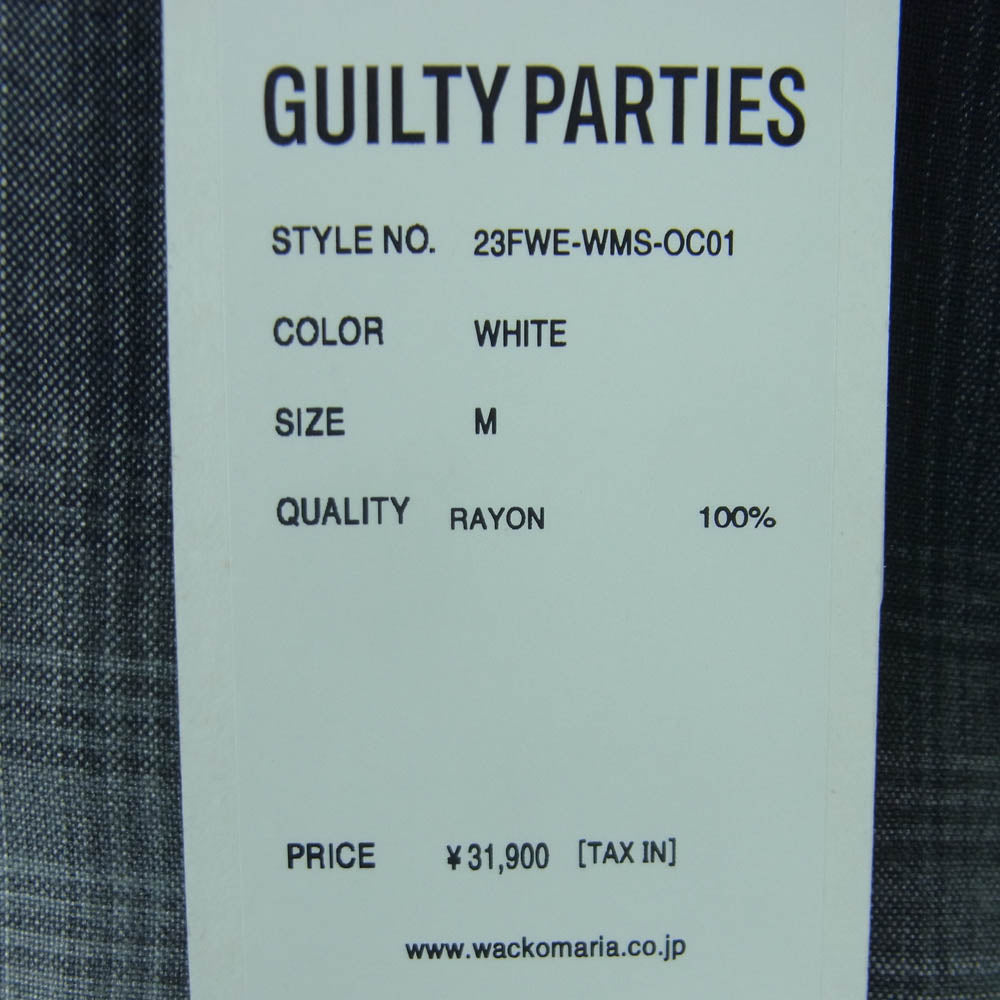 WACKO MARIA ワコマリア 23AW 23FWE-WMS-OC01 OMBRE CHECK OPEN COLLAR SHIRT L/S オンブレチェック 長袖 オープンカラー シャツ ホワイト系 グレー系 M【美品】【中古】