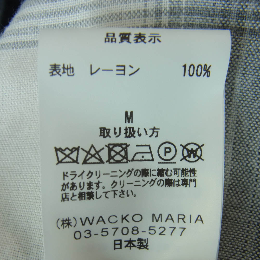 WACKO MARIA ワコマリア 23AW 23FWE-WMS-OC01 OMBRE CHECK OPEN COLLAR SHIRT L/S オンブレチェック 長袖 オープンカラー シャツ ホワイト系 グレー系 M【美品】【中古】