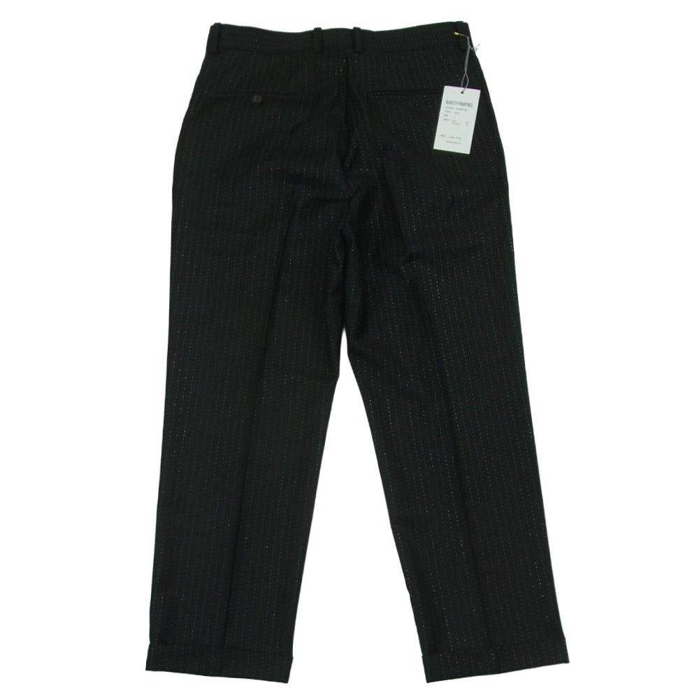 WACKO MARIA ワコマリア 22SS 22SS-WMP-TR26 DOUMEUIL ドーメル社製生地 PLEATED TROUSERS TYPE-1 グリッター ストライプ プリーツ トラウザース スラックス パンツ ブラック系 S【極上美品】【中古】