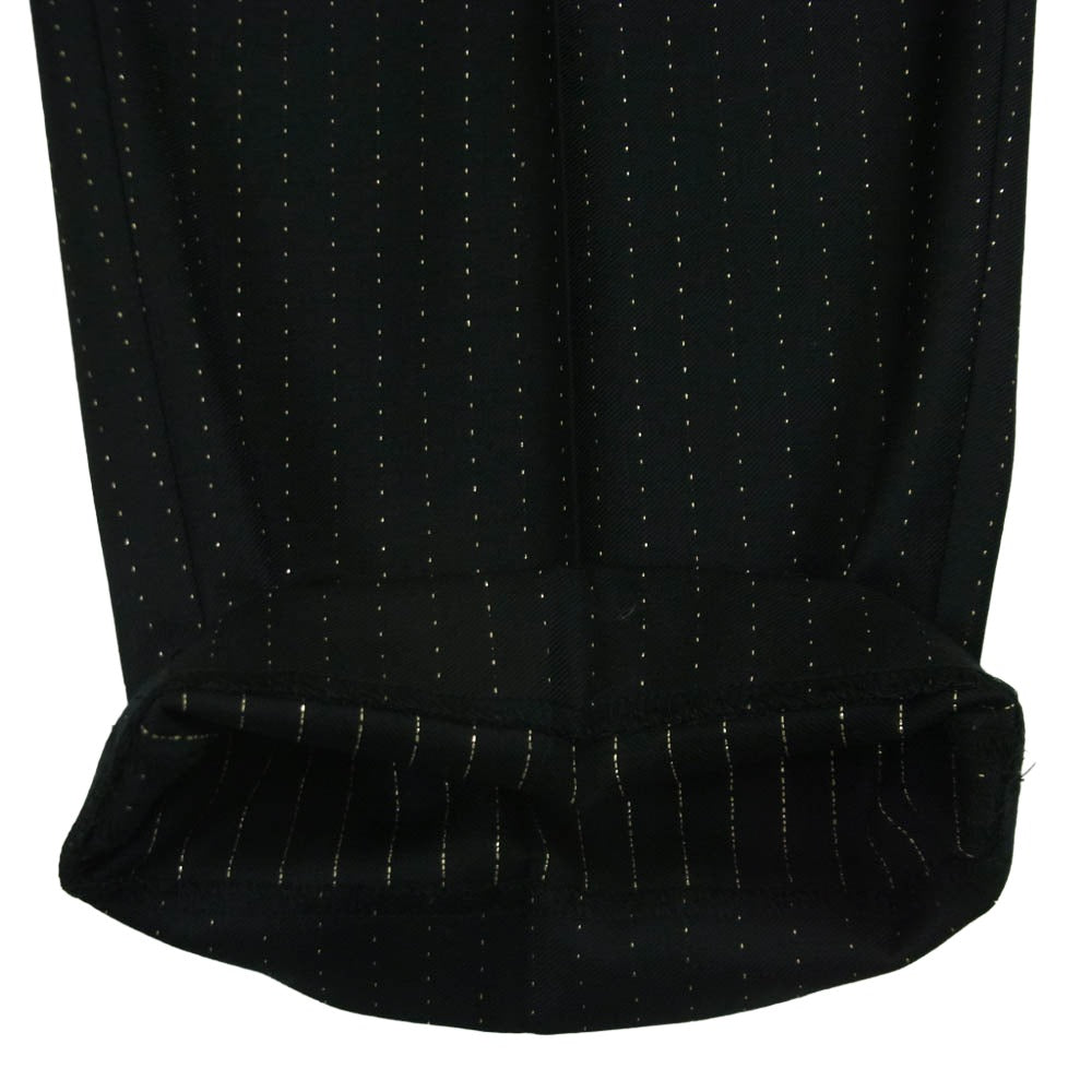 WACKO MARIA ワコマリア 22SS 22SS-WMP-TR26 DOUMEUIL ドーメル社製生地 PLEATED TROUSERS TYPE-1 グリッター ストライプ プリーツ トラウザース スラックス パンツ ブラック系 S【極上美品】【中古】