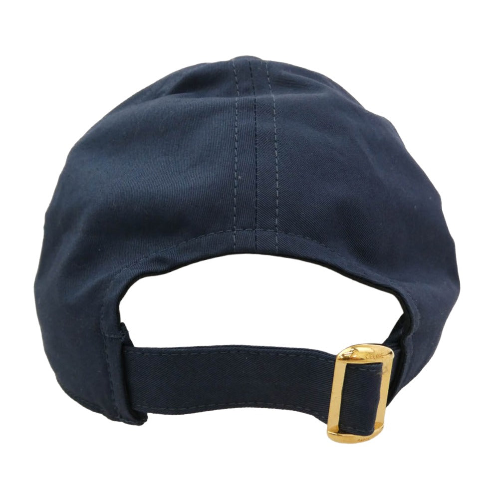 CELINE セリーヌ 2AUA1969P CASQUETTE BASEBALL ロゴ刺繍 ベースボール キャップ ネイビー系 L【極上美品】【中古】