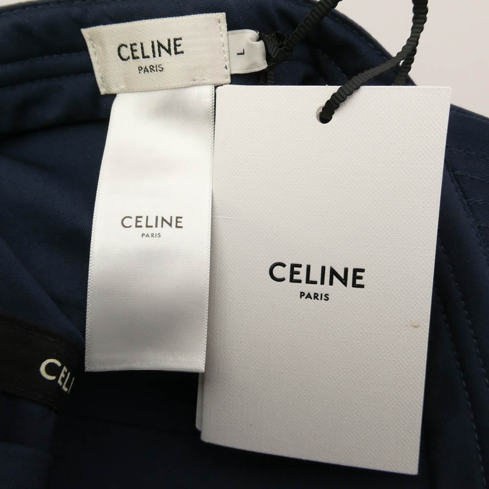 CELINE セリーヌ 2AUA1969P CASQUETTE BASEBALL ロゴ刺繍 ベースボール キャップ ネイビー系 L【極上美品】【中古】