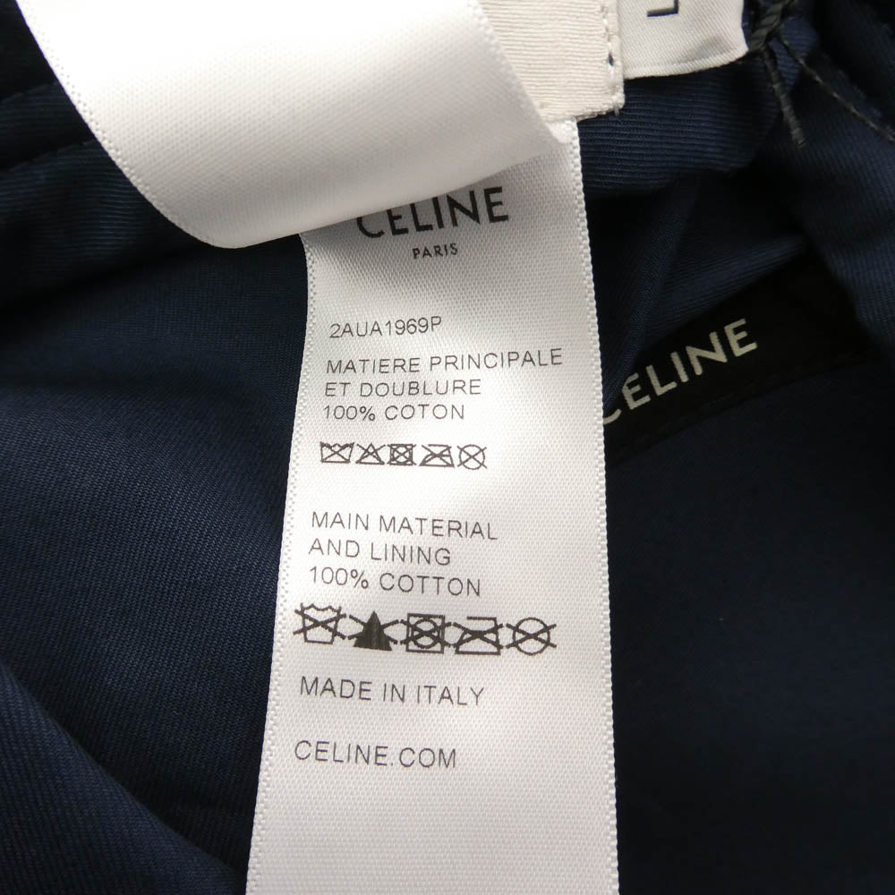 CELINE セリーヌ 2AUA1969P CASQUETTE BASEBALL ロゴ刺繍 ベースボール キャップ ネイビー系 L【極上美品】【中古】