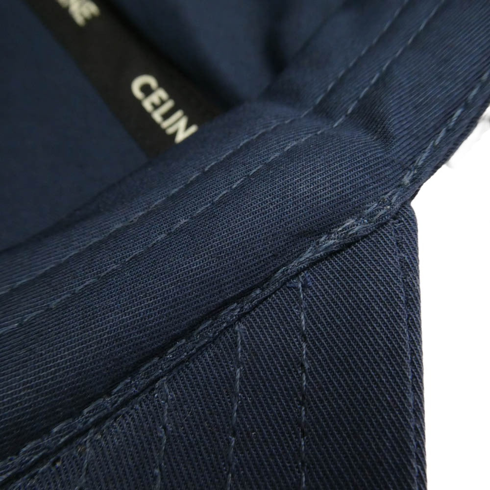 CELINE セリーヌ 2AUA1969P CASQUETTE BASEBALL ロゴ刺繍 ベースボール キャップ ネイビー系 L【極上美品】【中古】
