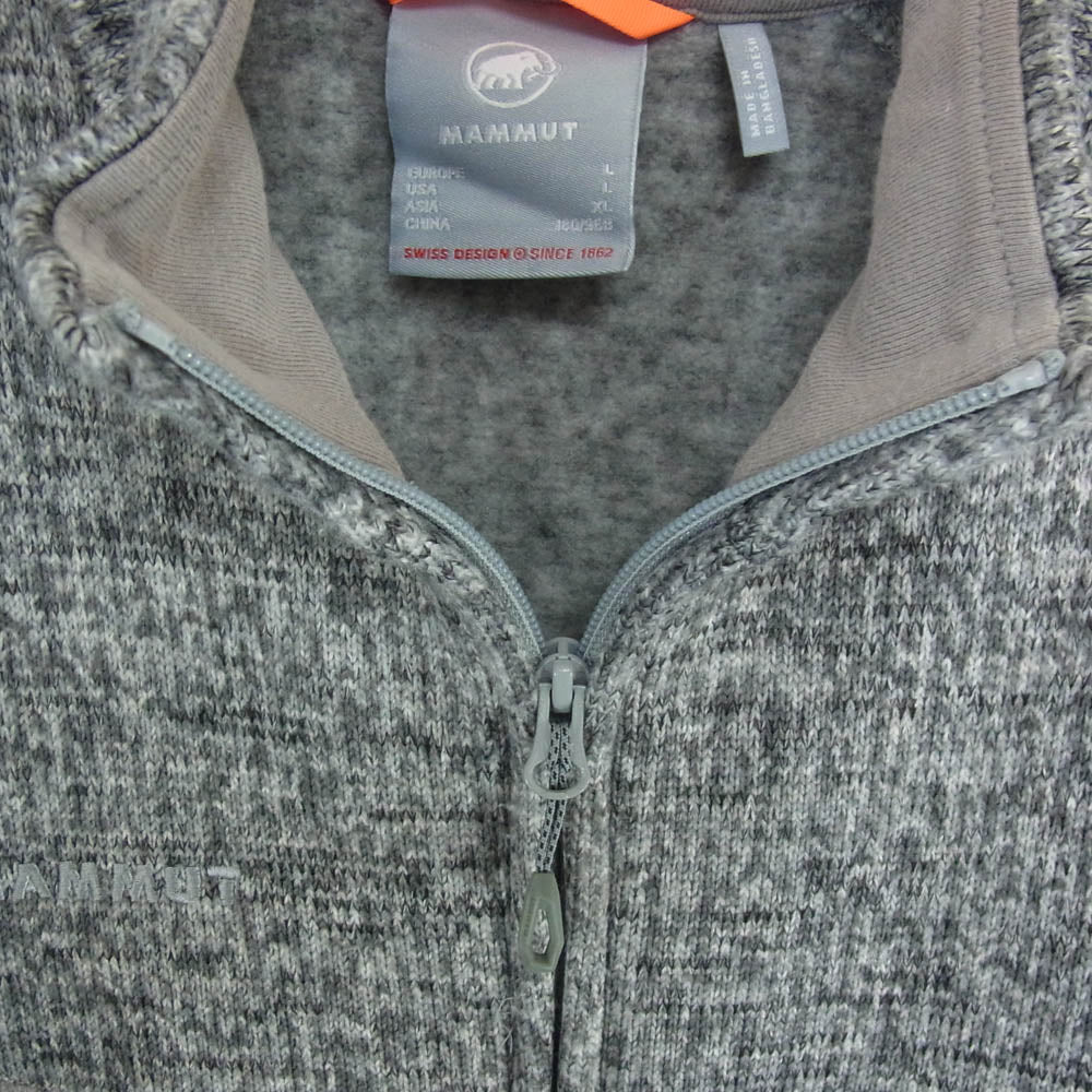 Mammut マムート 1014-01400 Chamuera ML Jacket カムエラ ロゴ刺繍 ニット フリースジャケット グレー系 XL【中古】