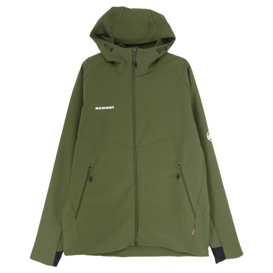 Mammut マムート 1011-00791 Macun SO Hooded Jacket マクン ソフトシェル フーデット ジャケット カーキ系 2XL【中古】