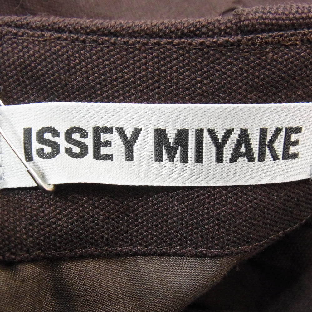 ISSEY MIYAKE イッセイミヤケ IM51-FF539-15 スリムフィット ジョガー ロング パンツ ブラウン系 2【美品】【中古】