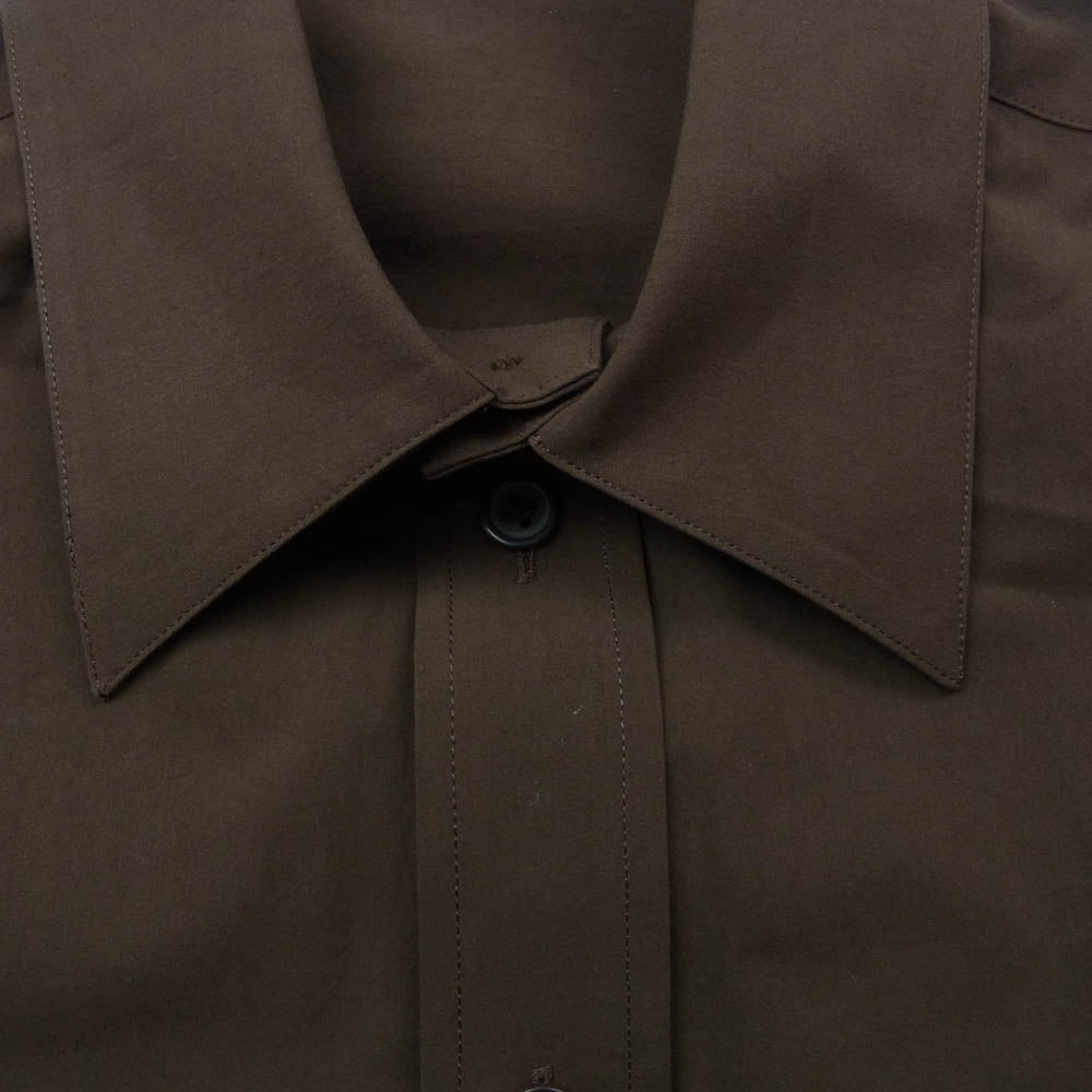 ISSEY MIYAKE イッセイミヤケ IM61-FJ528-45 ODD SHIRT サイドスリット アシンメトリー 長袖 シャツ ブラウン系 2【極上美品】【中古】