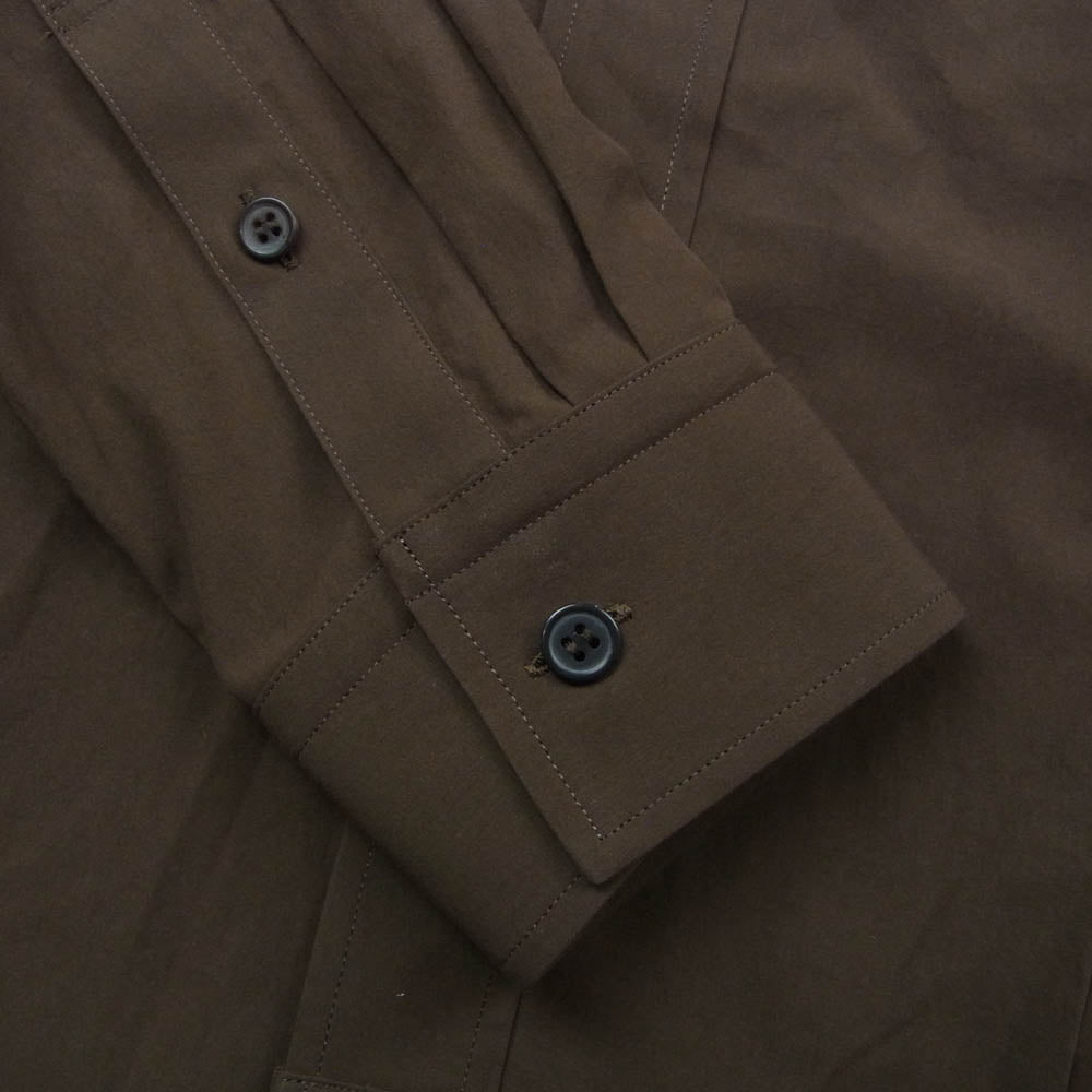 ISSEY MIYAKE イッセイミヤケ IM61-FJ528-45 ODD SHIRT サイドスリット アシンメトリー 長袖 シャツ ブラウン系 2【極上美品】【中古】