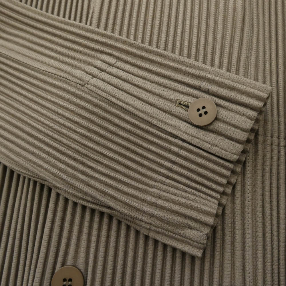 HOMME PLISSE ISSEY MIYAKE オム プリッセ イッセイミヤケ HP53-JD151-16 TAILORED PLEATS 1 テーラードプリーツ プリーツ加工 ダブルブレスト テーラードジャケット ベージュ系 2【極上美品】【中古】