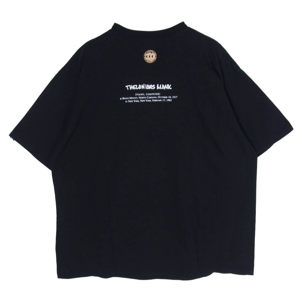 シティーカントリーシティー Cotton T-shirt Thelonious Monk フォトプリント 半袖 クルーネック Tシャツ ブラック系 XL【中古】