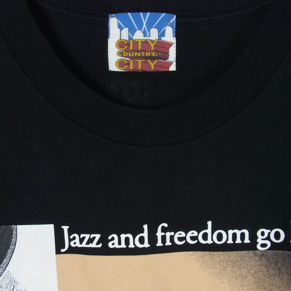 シティーカントリーシティー Cotton T-shirt Thelonious Monk フォトプリント 半袖 クルーネック Tシャツ ブラック系 XL【中古】