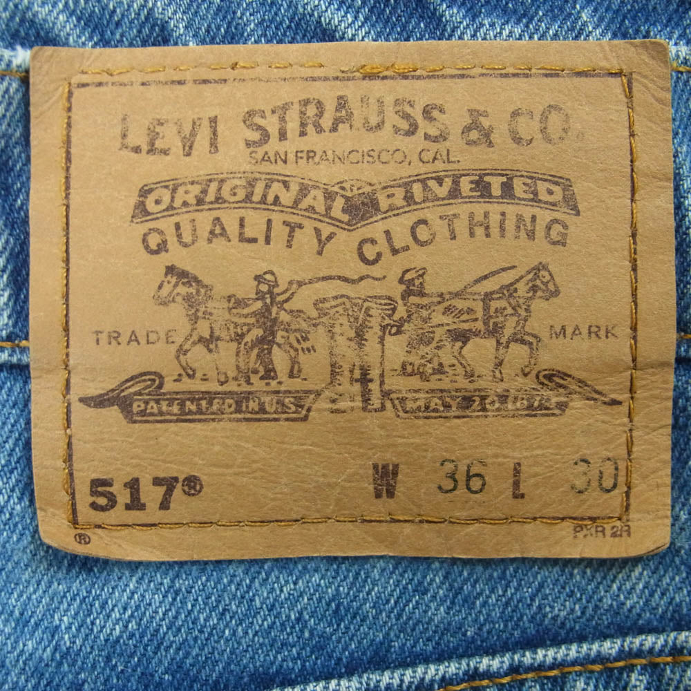 Levi's リーバイス USA製 90s 517 オレンジタブ ボタン裏刻印575 ジップフライ 紙パッチ ストレート デニム パンツ ジーンズ インディゴブルー系 W36 L30【中古】