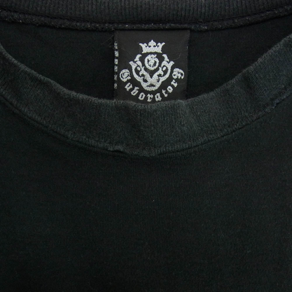 GABOR ガボール Gaboratory ガボラトリー USA製 4ハートクロス バックGクラウンプリント 半袖 Tシャツ ブラック系 サイズ表記無【中古】