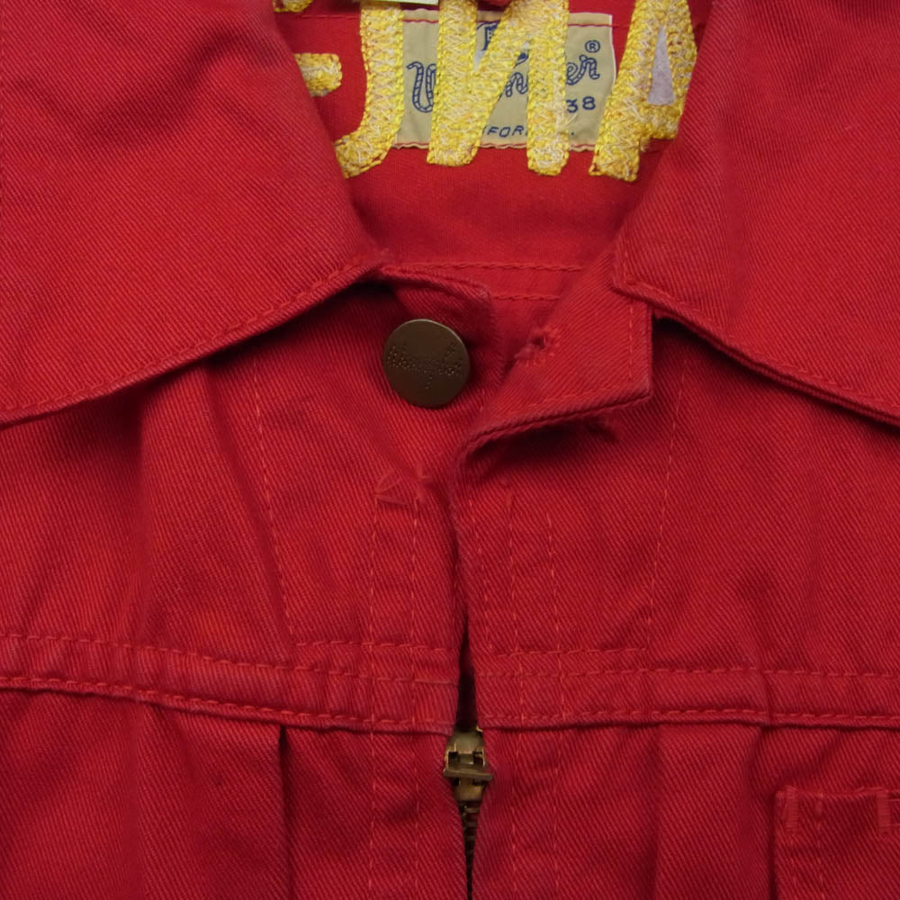 Wrangler ラングラー W9712 COTTON TWILL JACKET WITH EMBROIDERY バックロゴ チャンピオンジャケット レッド系 38【中古】