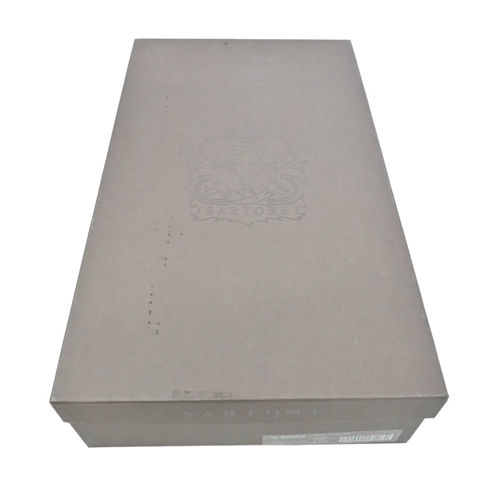 SARTORE サルトル イタリア製 バックジップ クロスベルト レザー ロングブーツ ブラック系 37.5【中古】