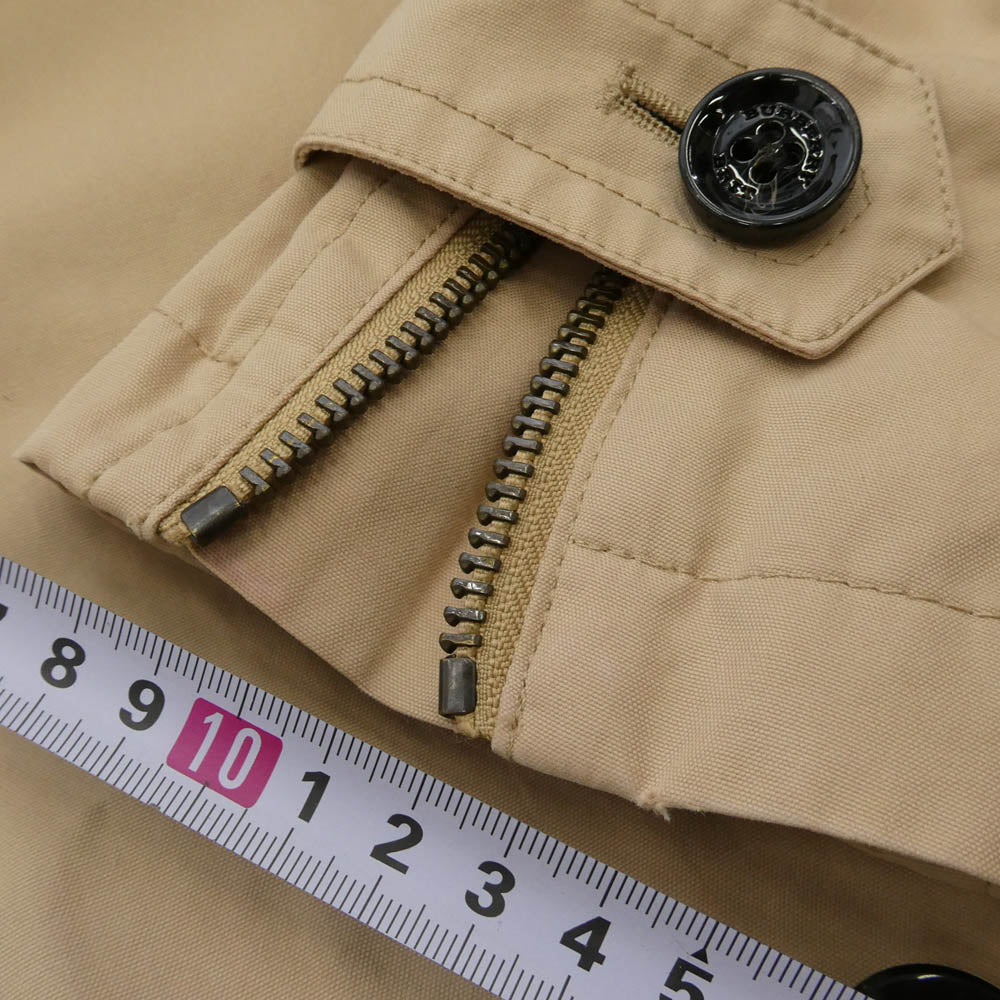 BURBERRY バーバリー BRIT ブリット ジップポケット 裏地ノバチェック ダブルブレスト トレンチコート ベージュ系 UK6【中古】