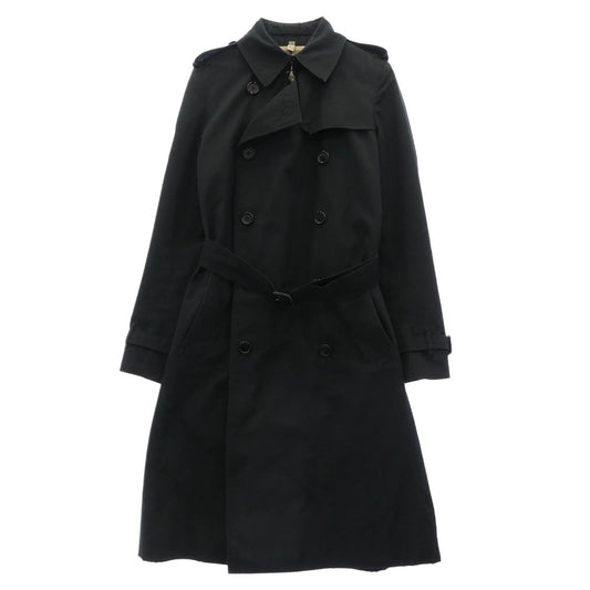 BURBERRY LONDON バーバリー ロンドン 英国製 裏地ノバチェック ダブルブレスト トレンチコート ブラック系 UK8【中古】