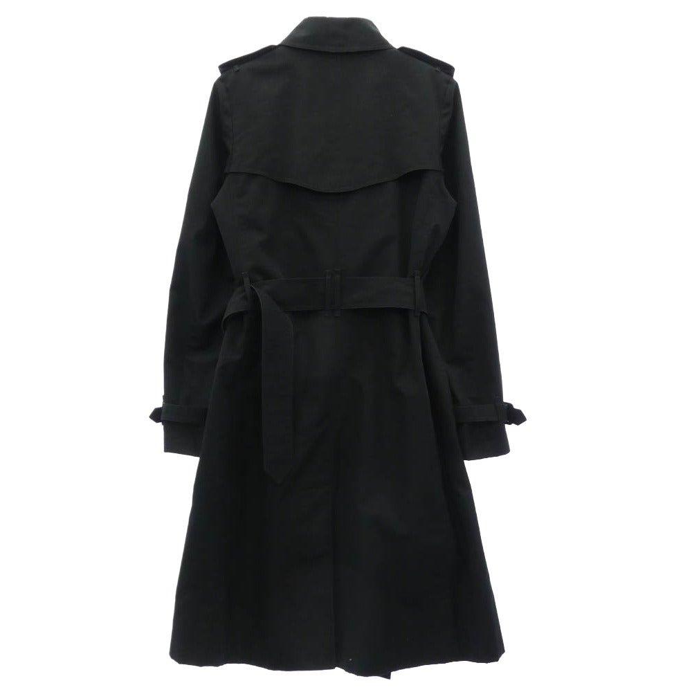 BURBERRY LONDON バーバリー ロンドン 英国製 裏地ノバチェック ダブルブレスト トレンチコート ブラック系 UK8【中古】