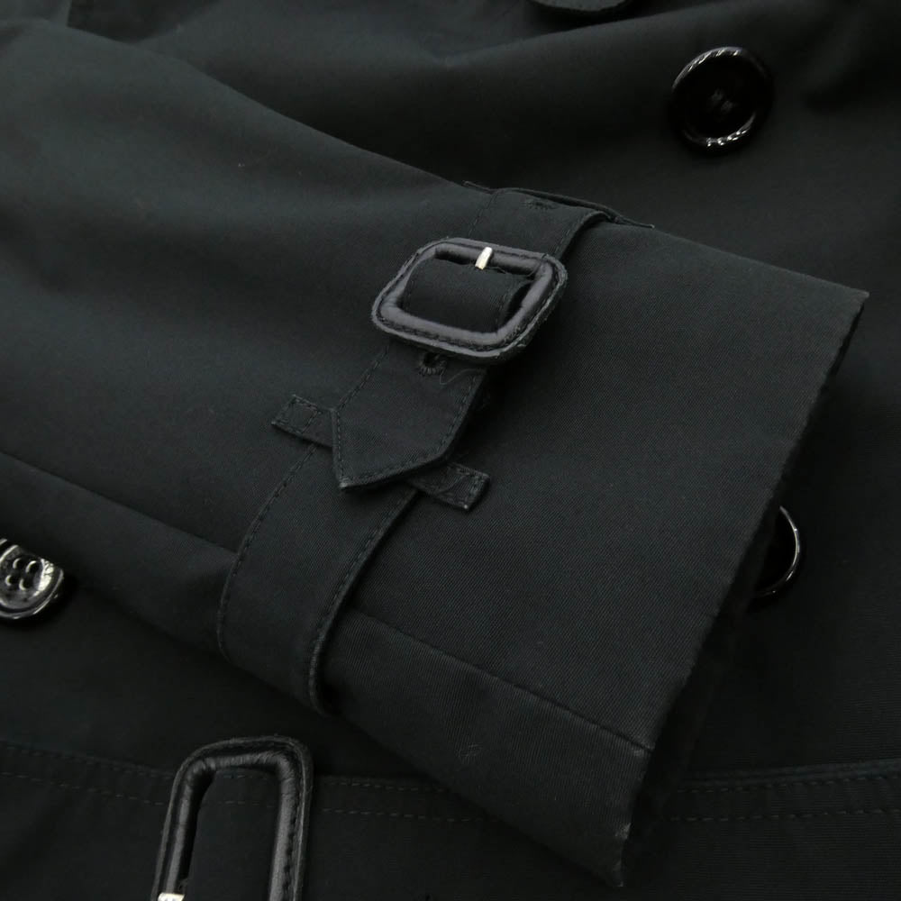BURBERRY LONDON バーバリー ロンドン 英国製 裏地ノバチェック ダブルブレスト トレンチコート ブラック系 UK8【中古】